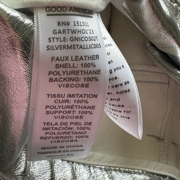 Good American Metallic Pants - NWOT Size 10/30 - Picture 7 of 7
